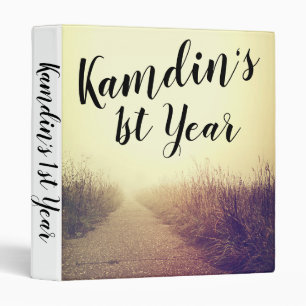 Personalized 3 Ring Scrapbook Sunrise Pathway Walk Binder