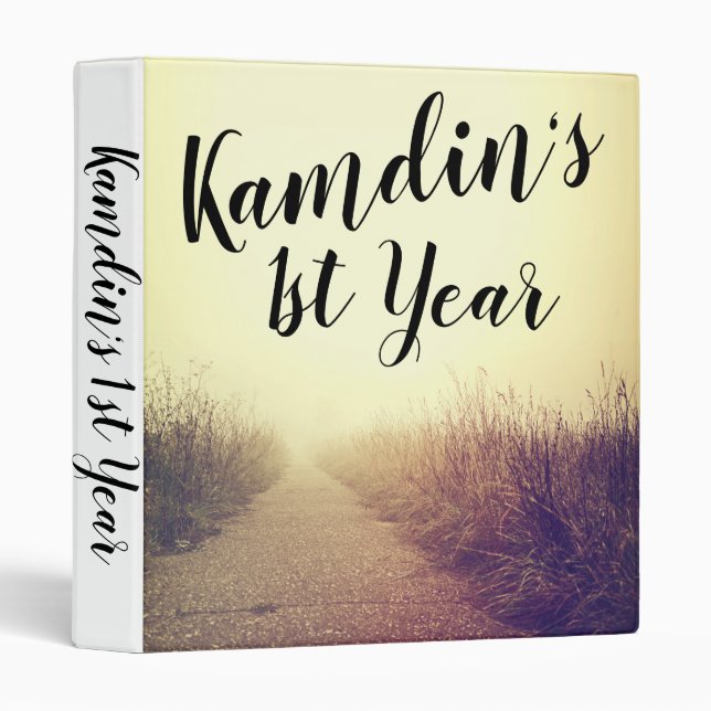 Personalized 3 Ring Scrapbook Sunrise Pathway Walk Binder (Front/Spine)