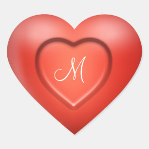 Personalized 3D Monogram Heart Sticker