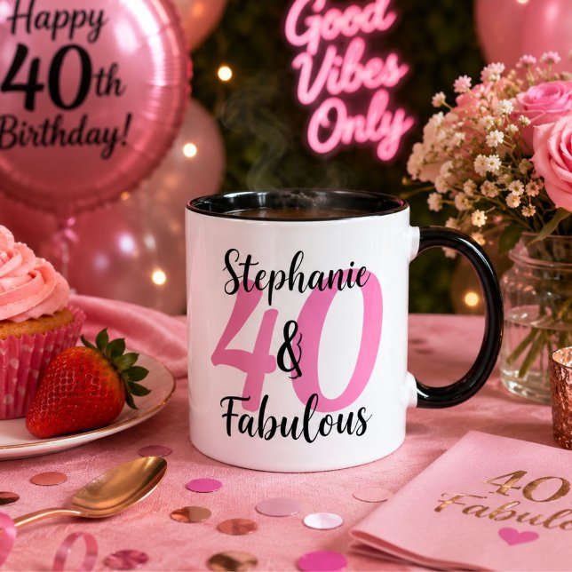 Personalized 40 & Fabulous Birthday Coffee Mug (Creator Uploaded)