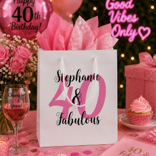 Personalized 40 & Fabulous Birthday Gift Bag