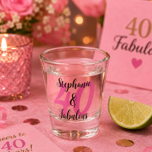 Personalized 40 & Fabulous Birthday Shot Glass