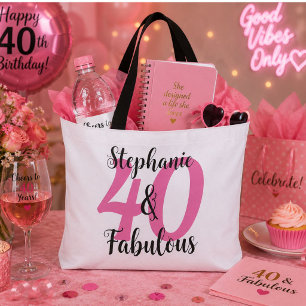 Personalized 40 & Fabulous Tote Bag