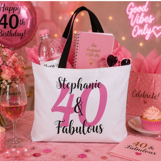 Personalized 40 & Fabulous   Tote Bag (Creator Uploaded)