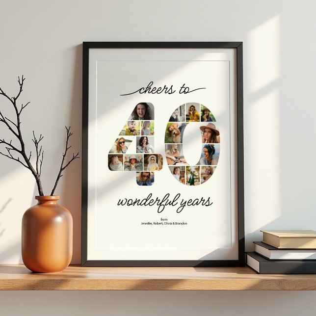 Personalized 40 Photo Collage Celebration Poster (Creator Uploaded)
