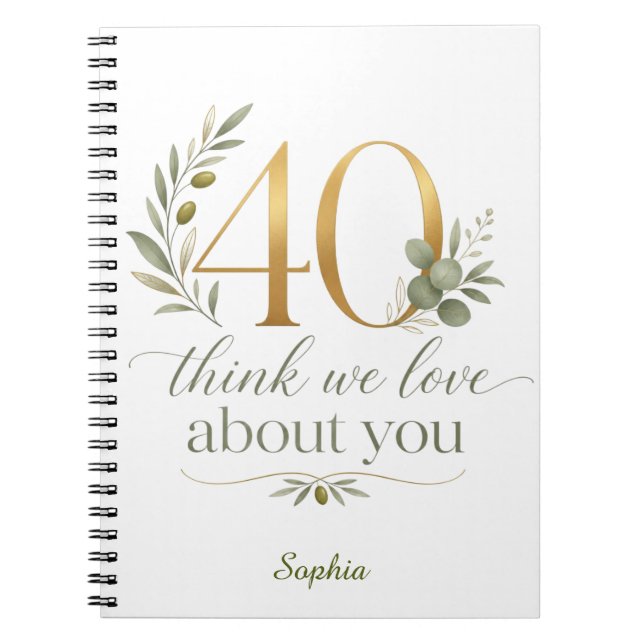 Personalized 40 Things We Love About You Gift Notebook (Front)