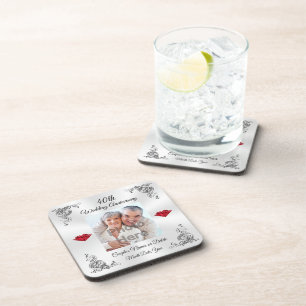 Personalized 40th Anniversary Gifts for Friends Coaster