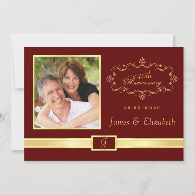 Personalized 40th Anniversary Party Invitations (Front)