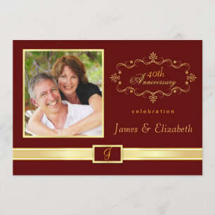 Personalized 40th Anniversary Party Invitations