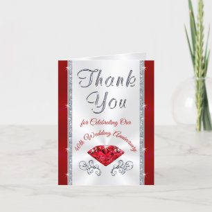 Personalized, 40th Anniversary Thank You Cards