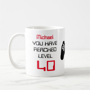 Personalized 40th (ANY AGE) Youve Reached Level Coffee Mug