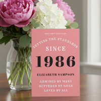 Personalized 40th Birthday 1986 Add Your Name Pink