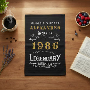 Personalized 40th Birthday 1986 Vintage Legend Kitchen Towel