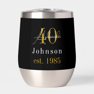 Personalized 40th Birthday Black Gold