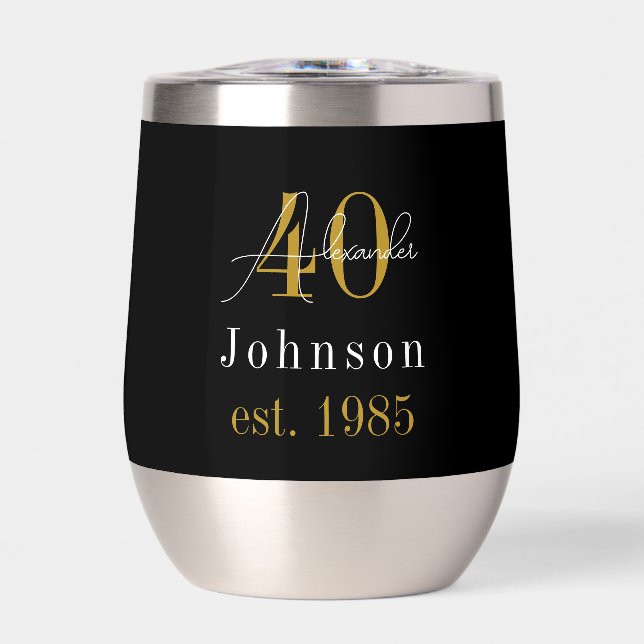 Personalized 40th Birthday Black Gold (Front)