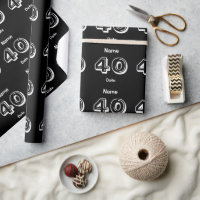 Personalized 40th Birthday Custom Wrapping Paper
