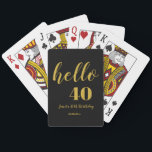 Personalized 40th Birthday Elegant Black and Gold  Playing Cards<br><div class="desc">Personalized 40th Birthday Elegant Black and Gold Playing Cards</div>