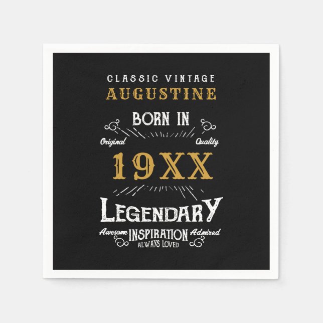 Personalized 40th Birthday Napkin (Front)