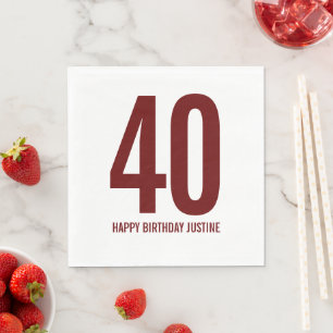 Personalized 40th Birthday Napkins