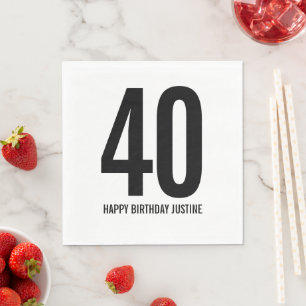 Personalized 40th Birthday Napkins