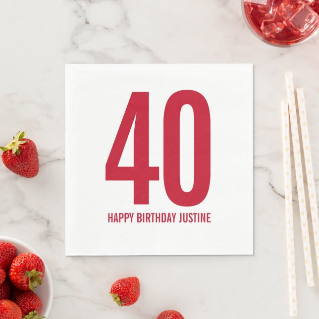 Personalized 40th Birthday Napkins (Insitu)