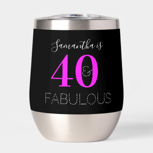 Personalized 40th Birthday Neon Pink Party Favour