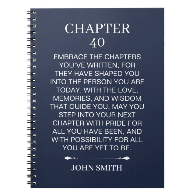Personalized 40th Birthday Notebook (Front)