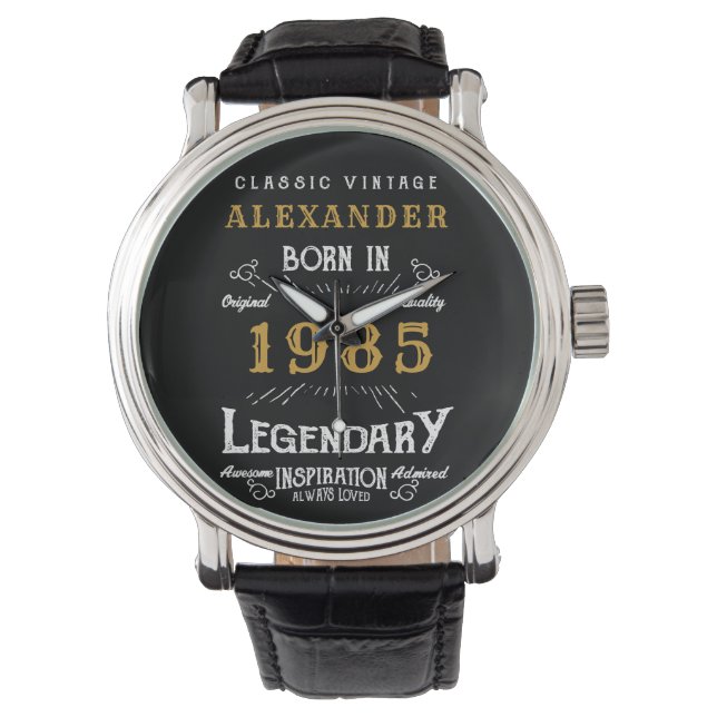 Personalized 40th Birthday Or Retirement Born 1985 Watch (Front)