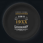 Personalized 40th Birthday Paper Plate<br><div class="desc">Personalized 40th birthday paper plate celebrating the "Birth Of A Legend". Add the name and details using our simple template. We also have a range of gifts and party supplies to match.</div>