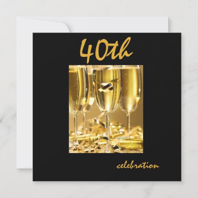 Personalized 40th Birthday Party Invitations (Front)