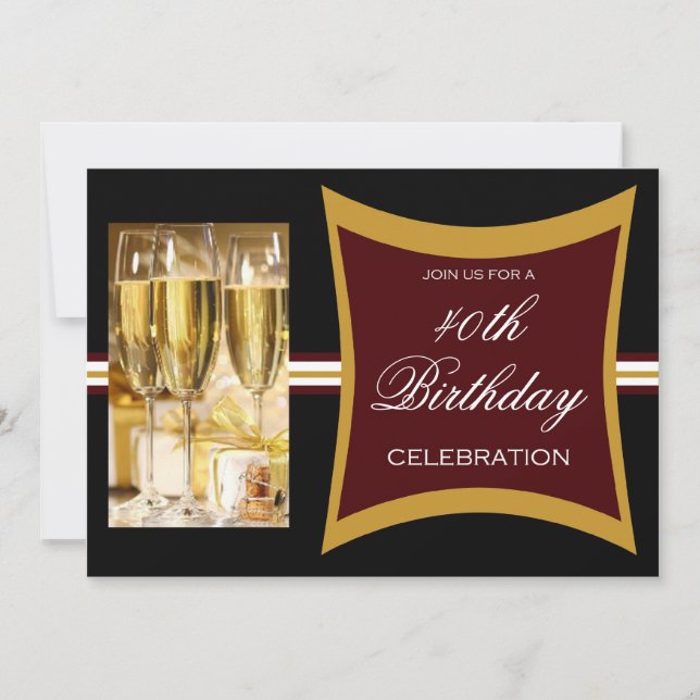 Personalized 40th Birthday Party Invitations (Front)