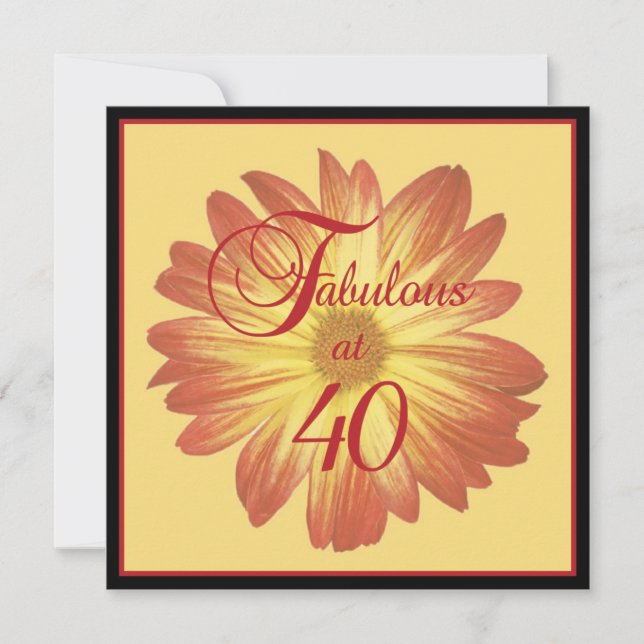 Personalized 40th Birthday Party Invitations (Front)