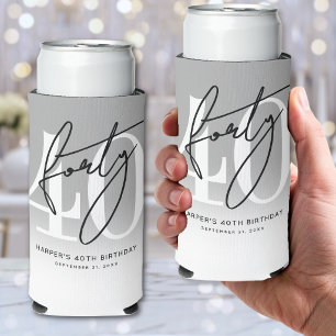 Personalized 40th Birthday Party Seltzer Can Cooler