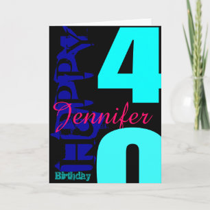 Personalized 40th Birthday POP Greeting Card