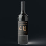 Personalized 40th Birthday wine label<br><div class="desc">Vintage Funny Fabulous Unique Party Decorations Supplies For a milestone birthday. Our Personalized Bottle of Wine is delightfully simple to edit and tailor to suit any occasion and type of person you need it to. Designed by The Arty Apples Limited</div>