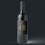 Personalized 40th Birthday wine label<br><div class="desc">Vintage Funny Fabulous Unique Party Decorations Supplies For a milestone birthday. Our Personalized Bottle of Wine is delightfully simple to edit and tailor to suit any occasion and type of person you need it to. Designed by The Arty Apples Limited</div>