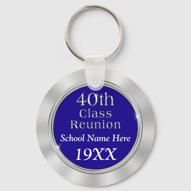 Personalized 40th Class Reunion Gifts, Your Keychain (Front)
