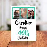 Personalized 40th happy birthday photo collage card<br><div class="desc">Put a smile on a face with this personalized 40th birthday photo collage card. - Simply click to personalize this design 🔥 My promises - This design is unique and is designed with you in mind 🙏 Thank you for supporting my small business - If you would like a bespoke...</div>