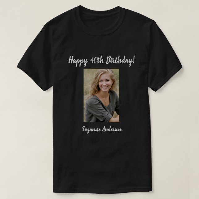 Personalized 40th Milestone Birthday T-Shirt (Design Front)