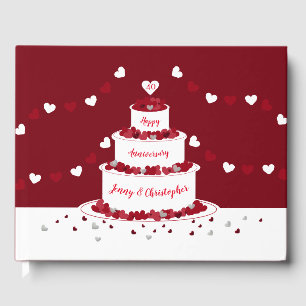 Personalized 40th Ruby Wedding Anniversary cake Guest Book