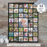 Personalized 45 Photo Collage Captions Your Colour Fleece Blanket<br><div class="desc">Easily create a personalized, custom colour photo fleece blanket with this photo collage template of 45 square pictures including captions to commemorate a special occasion, event or milestone or for a meaningful, memorable gift for anyone. CHANGES: Select a different background colour or choose a styled graphics background or change the...</div>