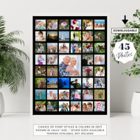Personalized 45 Photo Collage Custom Colour