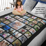 Personalized 45 Photo Collage Your Colour Fleece Blanket<br><div class="desc">Create your own custom, personalized photo collage fleece blanket utilizing this easy-to-upload template with 45 square pictures in your choice of colours (shown in black). OPTIONS: The sample is shown in the MEDIUM 50x60" size--other sizes are available on the ordering page. Commemorate a milestone occasion like an anniversary, birthday or...</div>