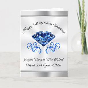 Personalized 45th Anniversary Cards, Sapphire Card