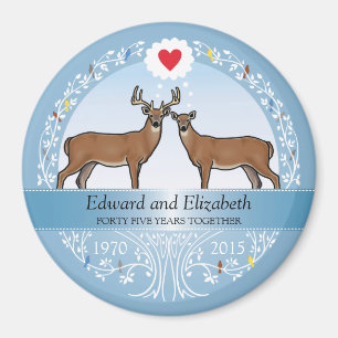 Personalized 45th Wedding Anniversary, Buck & Doe Magnet