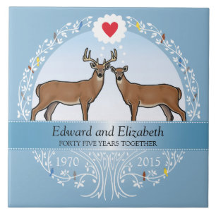 Personalized 45th Wedding Anniversary, Buck & Doe Tile