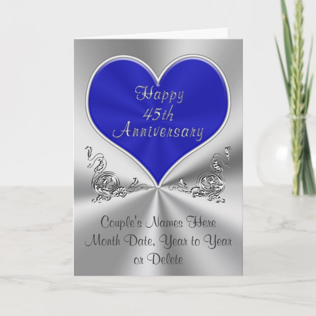Personalized 45th Wedding Anniversary Card (Front)