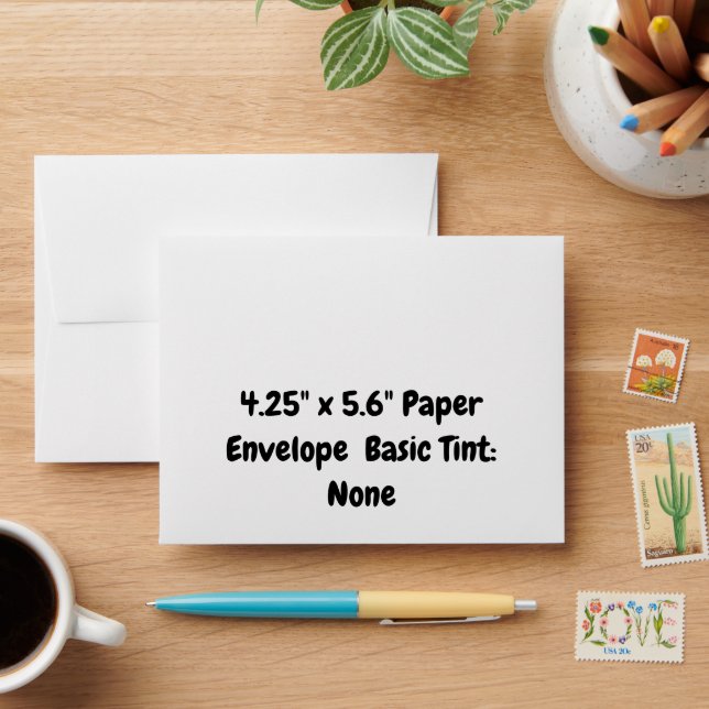 Personalized 4.25" x 5.6" Basic Paper  Envelope (Desk)