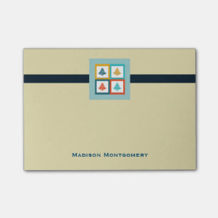 Personalized 4 Christmas Trees Retro Design Post-it Notes