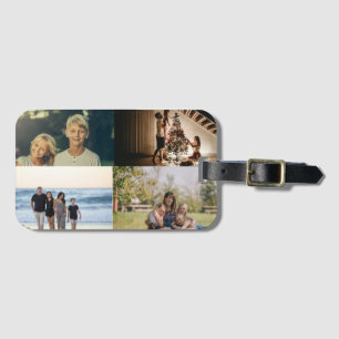 Personalized 4 Family Photo Collage Custom Luggage Tag